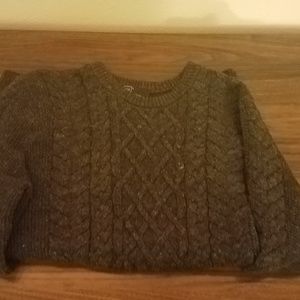 charcoal gap cableknit sweater size small